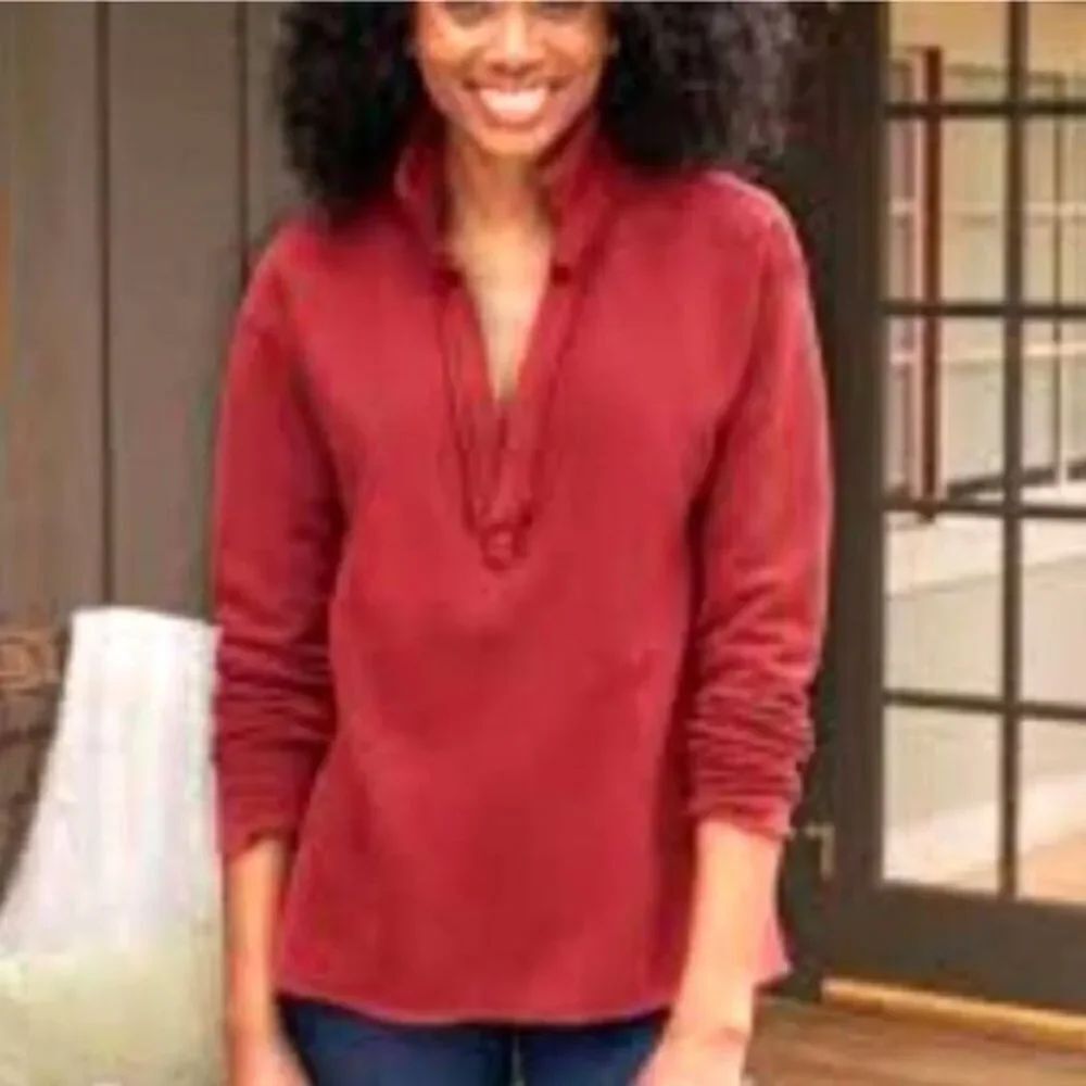 Frank&Eileen Patrick triple fleece in cranberry red sz S